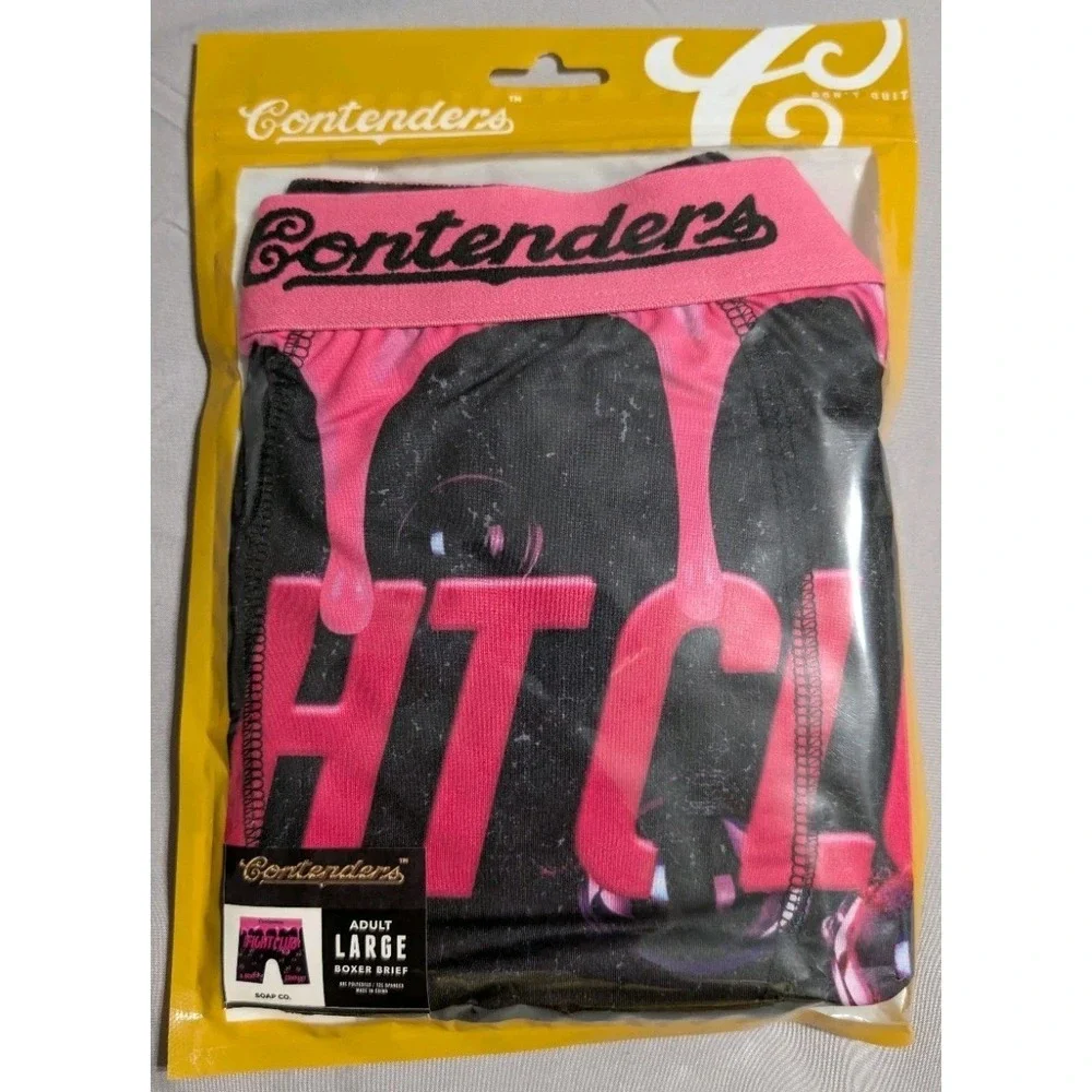 Contenders Fight Club‎ Soap Co Boxer Briefs Mens L Pink Black Graphic New